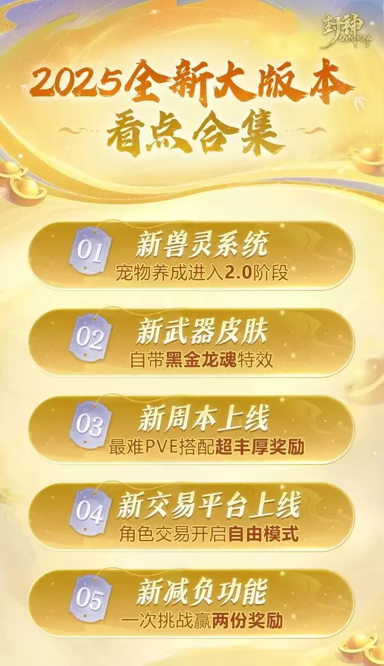 新武器皮肤、兽灵系统、交易平台…2025全新大版本来了！去福利服玩新版本喽